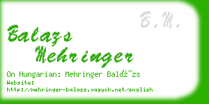 balazs mehringer business card